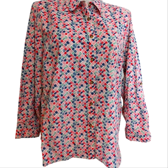 Foxcroft Cole Roll Sleeve Button-Up Shirt... Size 20W - Picture 3 of 9